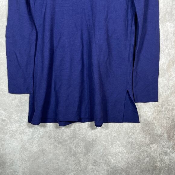 Eileen Fisher Sweater Womens Size XXS Blue Knit Long Sleeves V-Neck Tunic - Picture 3 of 8